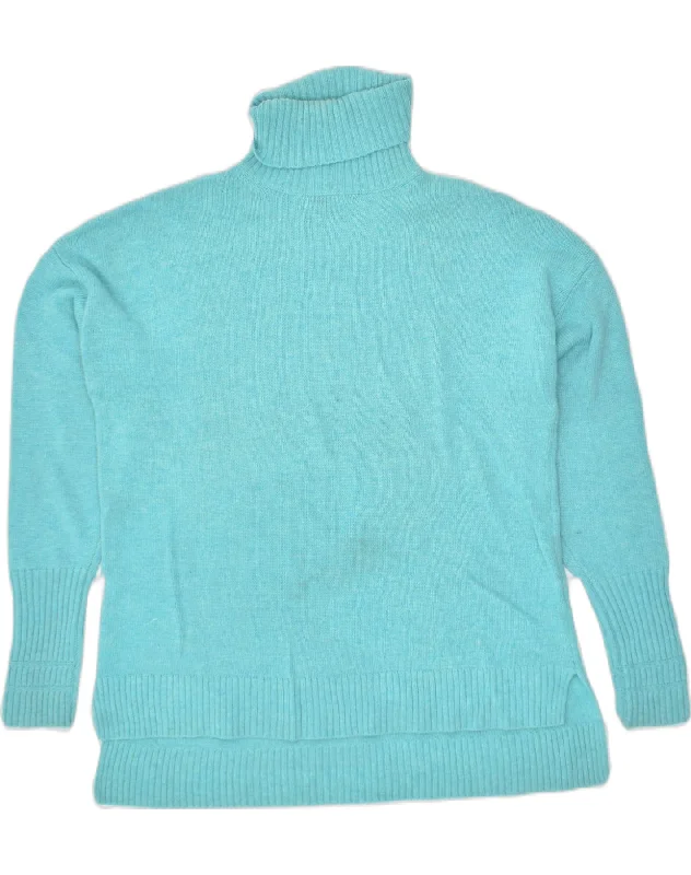 J. CREW Womens Roll Neck Jumper Sweater UK 14 Medium Turquoise Wool Collared Crew Neck Turtle Neck J. CREW Womens Roll Neck Jumper Sweater UK 14 Medium Turquoise Wool Collared Crew Neck Turtle Neck