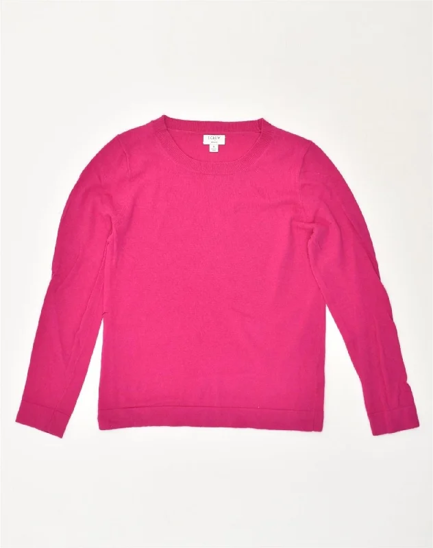 J. CREW Womens Teddie Crew Neck Jumper Sweater UK 10 Small Pink Cotton Houndstooth Herringbone Solid J. CREW Womens Teddie Crew Neck Jumper Sweater UK 10 Small Pink Cotton Houndstooth Herringbone Solid