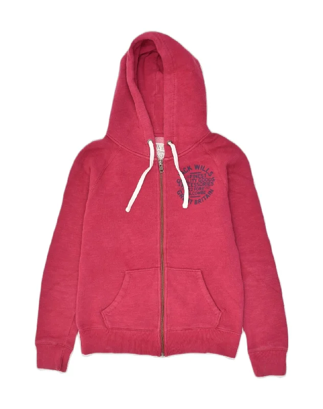 JACK WILLS Womens Zip Hoodie Sweater UK 10 Small Pink Cotton Long Sweater Short Sweater Cropped Sweater JACK WILLS Womens Zip Hoodie Sweater UK 10 Small Pink Cotton Long Sweater Short Sweater Cropped Sweater