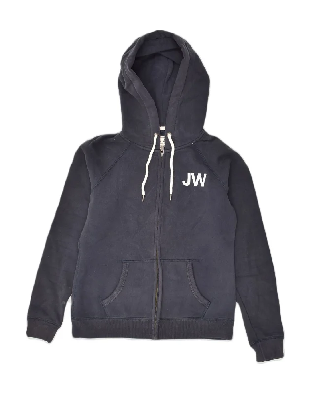 JACK WILLS Womens Zip Hoodie Sweater UK 12 Medium Navy Blue Cotton Nylon Fabric Polyester Fabric Spandex Fabric JACK WILLS Womens Zip Hoodie Sweater UK 12 Medium Navy Blue Cotton Nylon Fabric Polyester Fabric Spandex Fabric