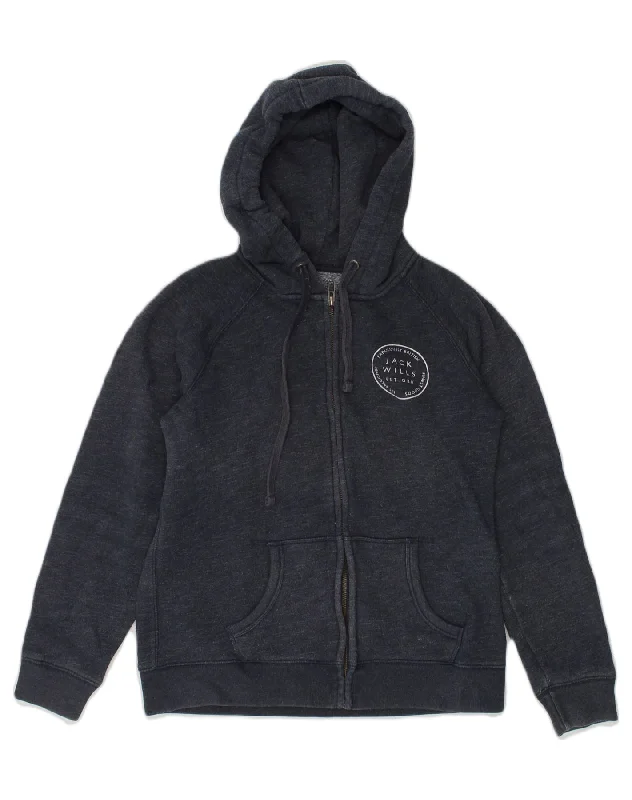 JACK WILLS Womens Zip Hoodie Sweater UK 14 Large Navy Blue Polyester Bright Pastel Dark JACK WILLS Womens Zip Hoodie Sweater UK 14 Large Navy Blue Polyester Bright Pastel Dark
