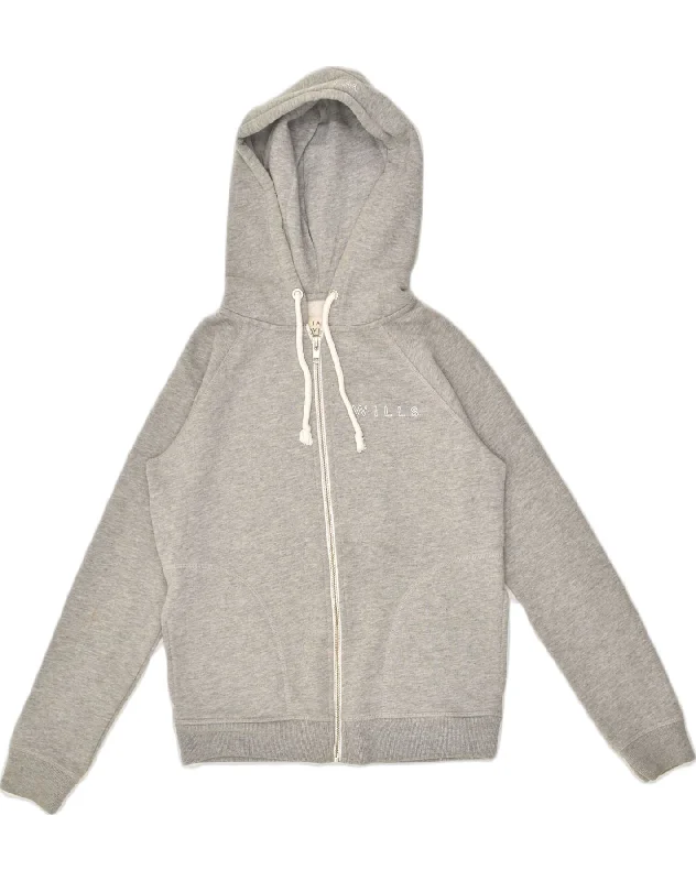 JACK WILLS Womens Zip Hoodie Sweater UK 4 XS Grey Cotton Lightweight Heavyweight Midweight JACK WILLS Womens Zip Hoodie Sweater UK 4 XS Grey Cotton Lightweight Heavyweight Midweight