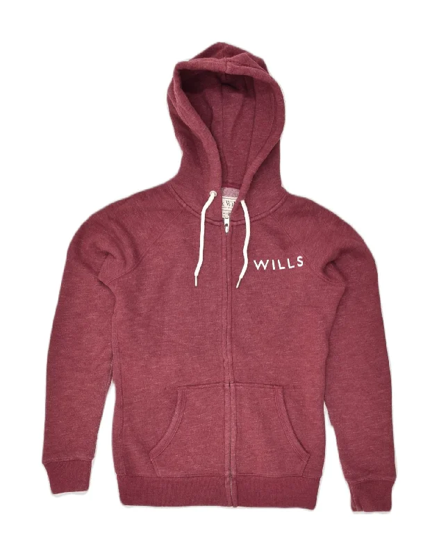 JACK WILLS Womens Zip Hoodie Sweater UK 8 Small Burgundy Cotton Seamless Knitted Crochet JACK WILLS Womens Zip Hoodie Sweater UK 8 Small Burgundy Cotton Seamless Knitted Crochet