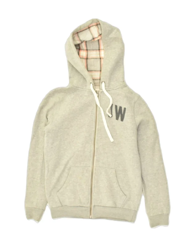 JACK WILLS Womens Zip Hoodie Sweater UK 8 Small Grey Cotton Hooded Sweater Collared Sweater Shawl Collar JACK WILLS Womens Zip Hoodie Sweater UK 8 Small Grey Cotton Hooded Sweater Collared Sweater Shawl Collar