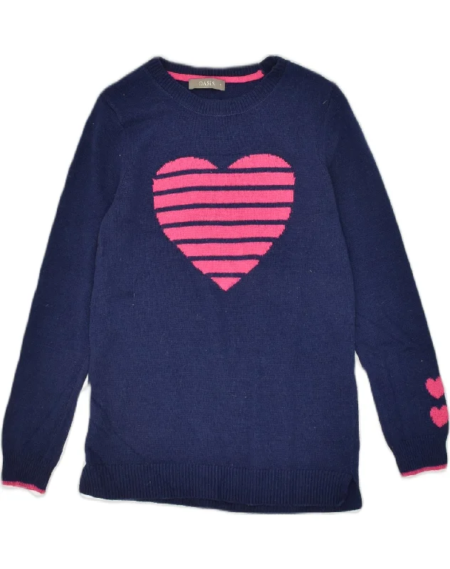 OASIS Womens Graphic Crew Neck Jumper Sweater UK 10 Small Navy Blue Heart Faux Fur Fabric Real Fur Fabric Shearling Fabric OASIS Womens Graphic Crew Neck Jumper Sweater UK 10 Small Navy Blue Heart Faux Fur Fabric Real Fur Fabric Shearling Fabric
