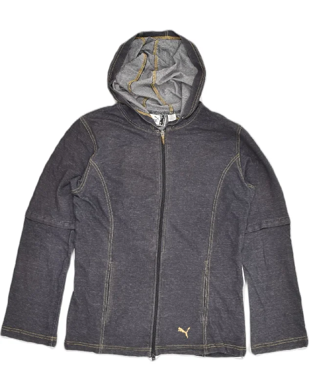 PUMA Womens Zip Hoodie Sweater UK 12 Medium Grey Cotton Anti-Pilling Anti-Shrink Durable PUMA Womens Zip Hoodie Sweater UK 12 Medium Grey Cotton Anti-Pilling Anti-Shrink Durable