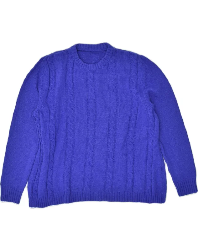 VINTAGE Womens Crew Neck Jumper Sweater UK 16 Large Blue Machine Wash Dry Clean Hand Wash VINTAGE Womens Crew Neck Jumper Sweater UK 16 Large Blue Machine Wash Dry Clean Hand Wash