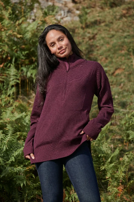 Windchaser Sweater - Mulberry Toggled Drawstring Belted