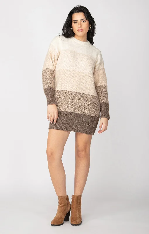 Dex LS Colorblock Sweater Dress