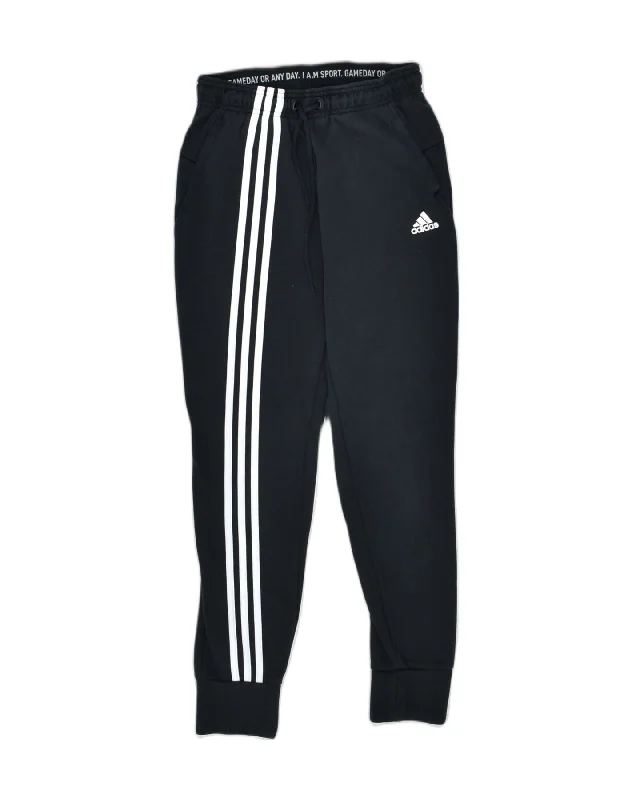 ADIDAS Womens 3301 Tracksuit Trousers Joggers UK 4/6 XS Black Cotton