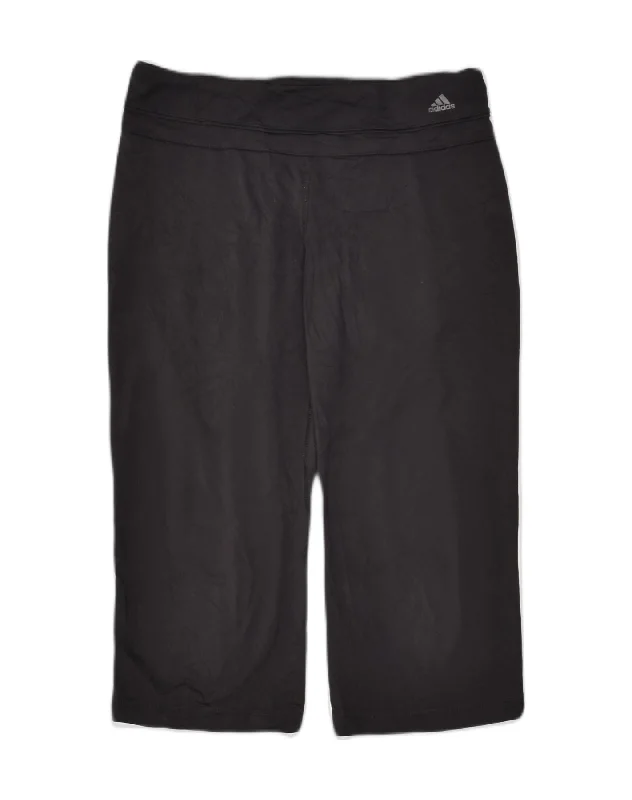 ADIDAS Womens Capri Tracksuit Trousers UK 10 Small  Black Trousers Polka Dot Cute