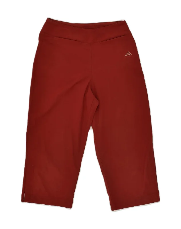 ADIDAS Womens Capri Tracksuit Trousers UK 10 Small Red Polyester Trousers Running Lightweight ADIDAS Womens Capri Tracksuit Trousers UK 10 Small Red Polyester Trousers Running Lightweight
