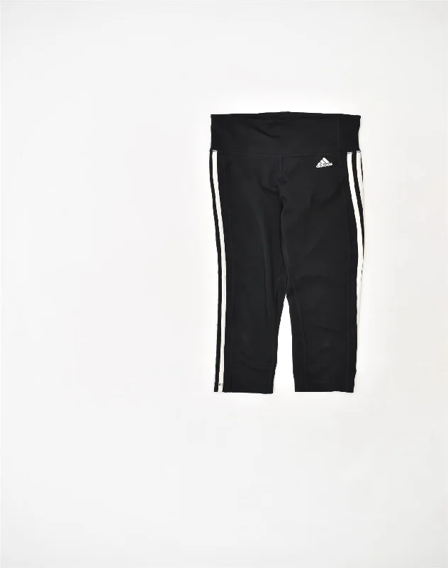 ADIDAS Womens Climalite Capri Tracksuit Trousers UK 8/10 Small Black