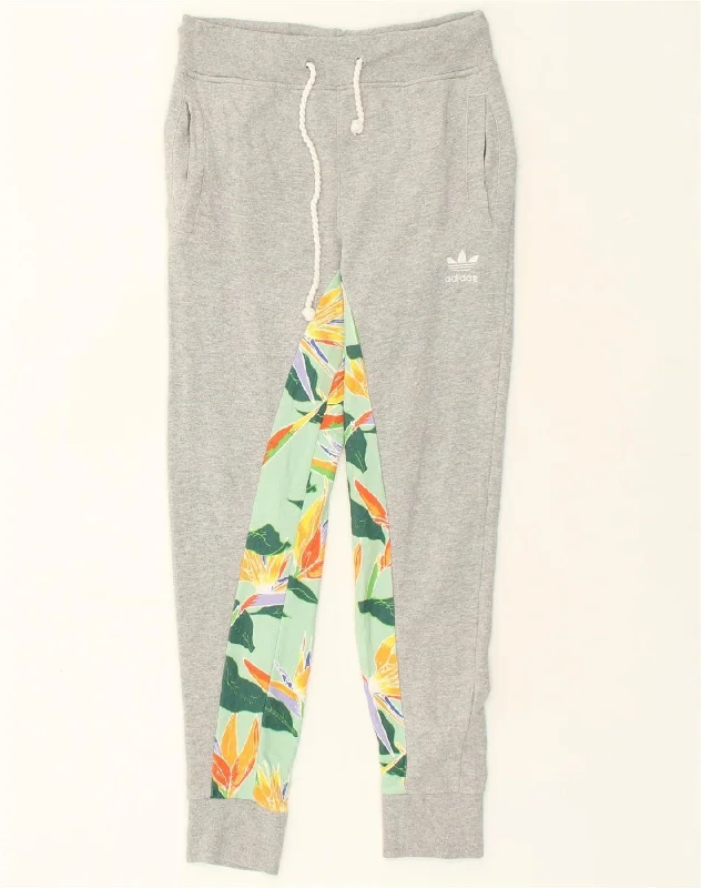 ADIDAS Womens Graphic Tracksuit Trousers Joggers UK 14 Large Grey Floral Trousers stylish modern ADIDAS Womens Graphic Tracksuit Trousers Joggers UK 14 Large Grey Floral Trousers stylish modern
