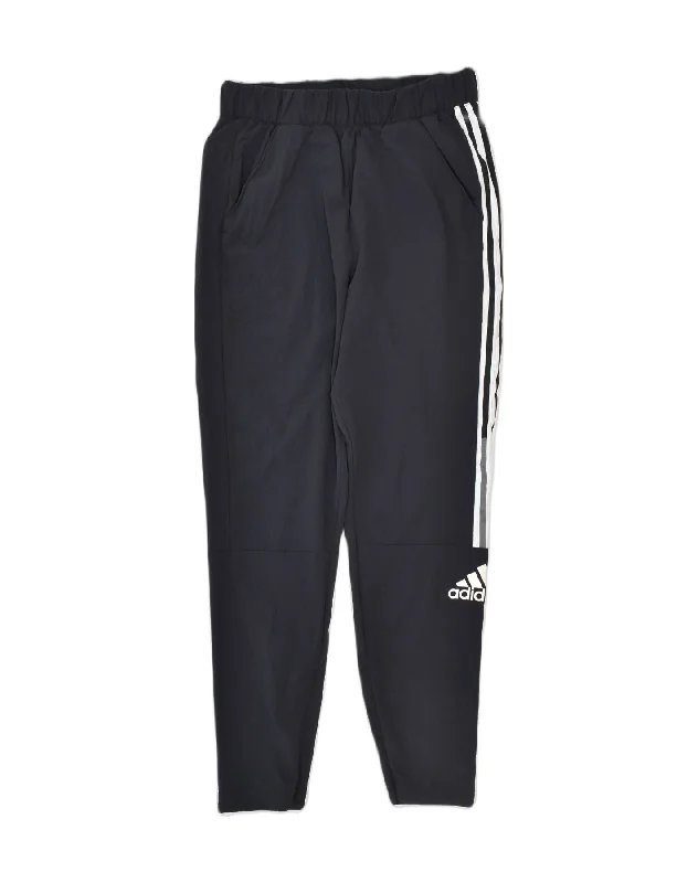 ADIDAS Womens Graphic Tracksuit Trousers Medium Black Polyester