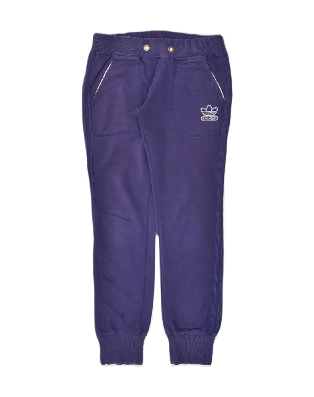 ADIDAS Womens Tracksuit Trousers Joggers IT 44 Medium Blue Cotton Trousers Denim Blue ADIDAS Womens Tracksuit Trousers Joggers IT 44 Medium Blue Cotton Trousers Denim Blue