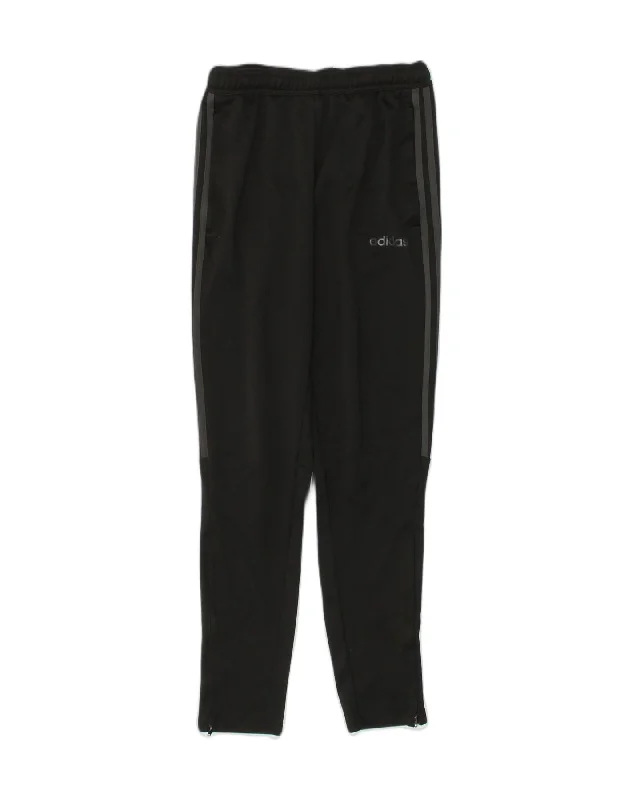 ADIDAS Womens Tracksuit Trousers Joggers Small Black Polyester Trousers Custom Made