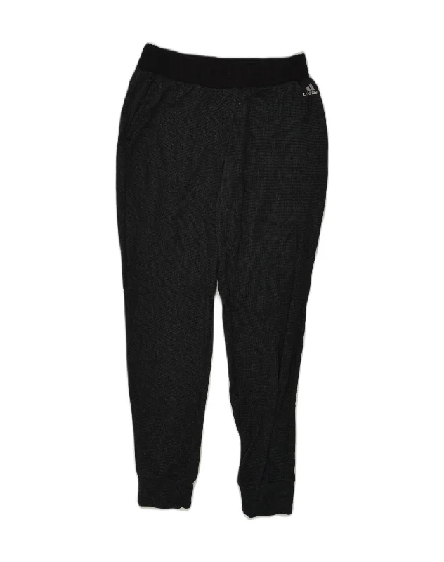 ADIDAS Womens Tracksuit Trousers Joggers UK 10 Small Black Polyester Wide Leg Loose Fit Mid Waist ADIDAS Womens Tracksuit Trousers Joggers UK 10 Small Black Polyester Wide Leg Loose Fit Mid Waist