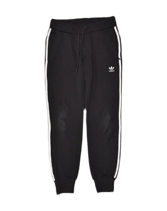 ADIDAS Womens Tracksuit Trousers Joggers UK 10 Small Black Polyester Trousers Striped Patterned ADIDAS Womens Tracksuit Trousers Joggers UK 10 Small Black Polyester Trousers Striped Patterned