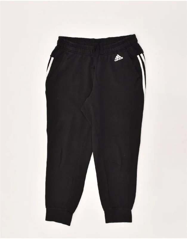 ADIDAS Womens Tracksuit Trousers Joggers UK 12 Medium Black Cotton Trousers Leisure Comfortable