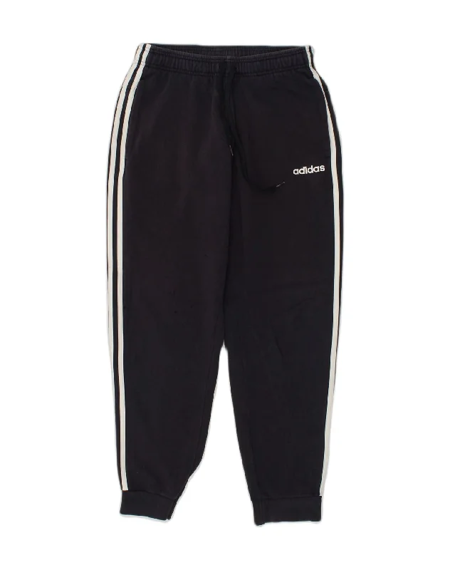 ADIDAS Womens Tracksuit Trousers Joggers UK 12 Medium Navy Blue Cotton Trousers Denim Blue