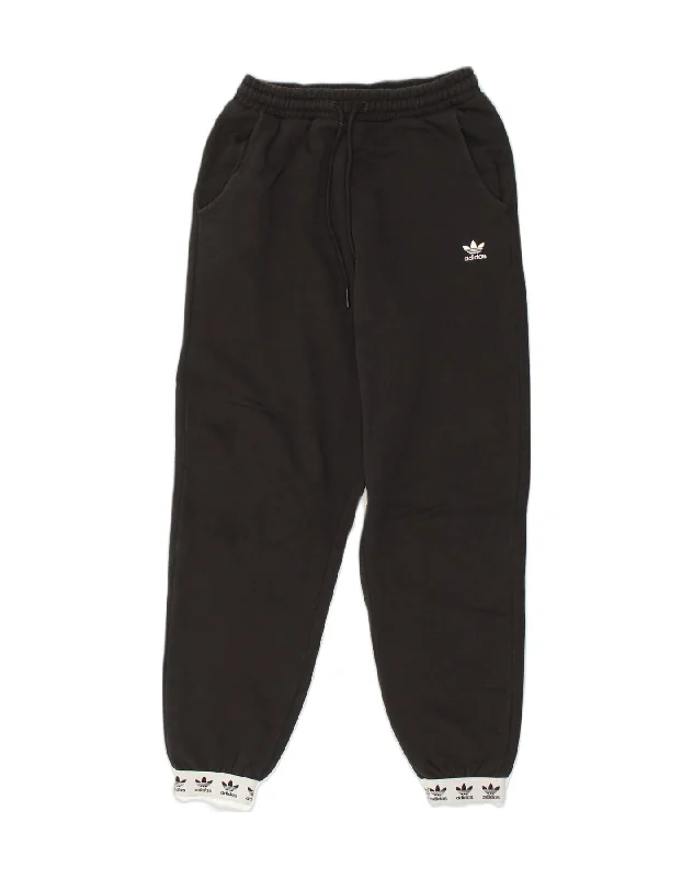 ADIDAS Womens Tracksuit Trousers Joggers UK 6 XS Black Trousers Culottes Wide Leg