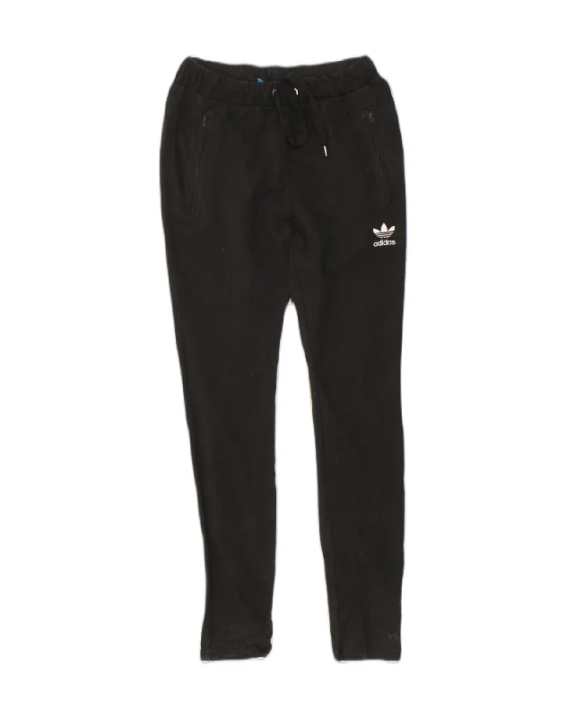 ADIDAS Womens Tracksuit Trousers Small Black Cotton Trousers Bridal Satin