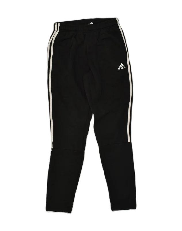 ADIDAS Womens Tracksuit Trousers UK 10 Small Black Polyester Trousers Spring Floral