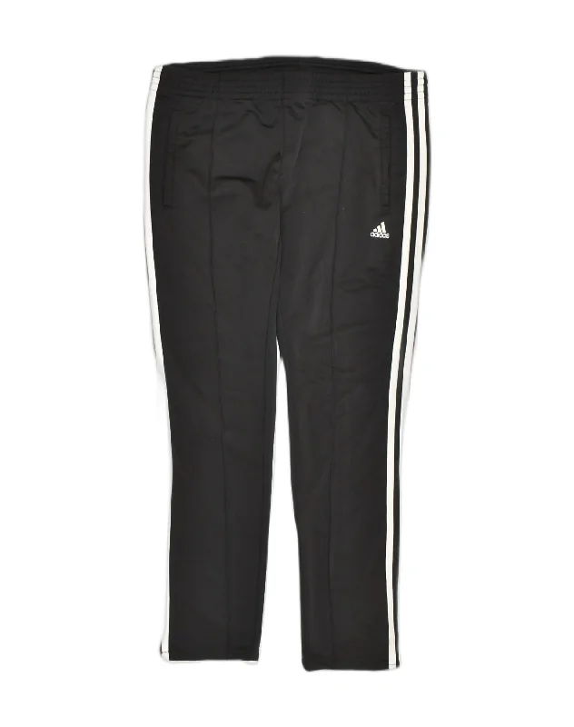 ADIDAS Womens Tracksuit Trousers UK 12 Medium Black Polyester Trousers Print Floral