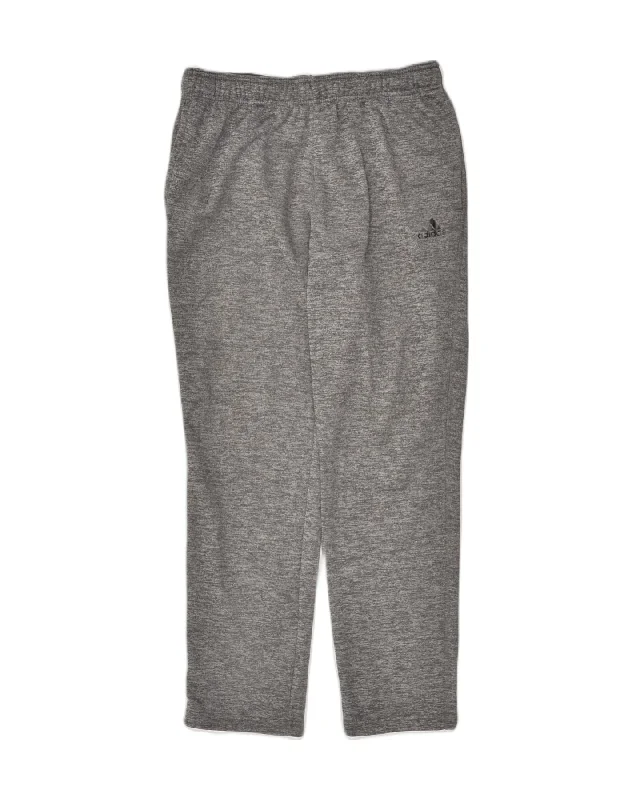 ADIDAS Womens Tracksuit Trousers UK 14 Medium Grey Polyester Trousers Solid Black