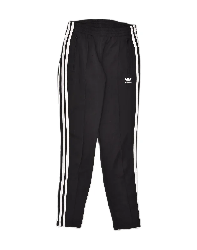 ADIDAS Womens Tracksuit Trousers UK 8 Small Black Polyester Trousers Prom Sequined