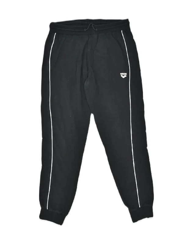 ARENA Womens Tracksuit Trousers Joggers Large Black Cotton