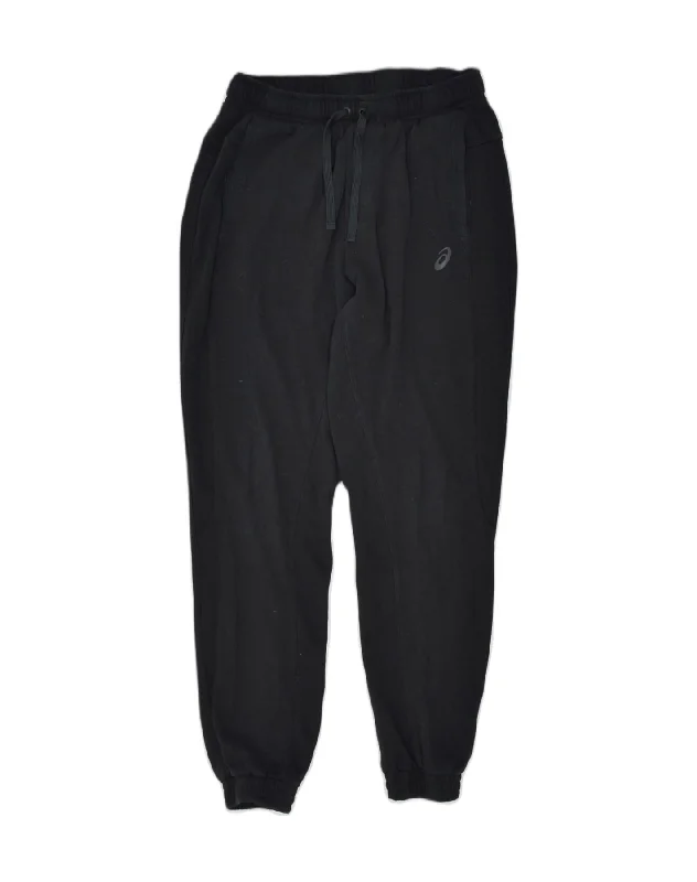 ASICS Womens Tracksuit Trousers Joggers Large Black Cotton