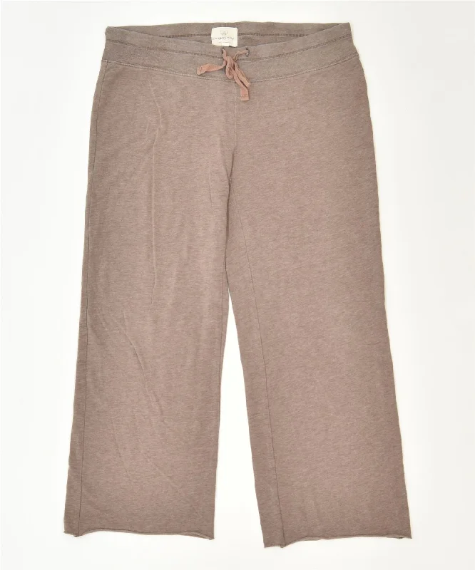 BANANA REPUBLIC Womens Capri Tracksuit Trousers Small Brown Cotton Sports