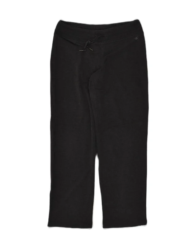 CALVIN KLEIN Womens Tracksuit Trousers UK 14 Large Grey Trousers Hiking Durable