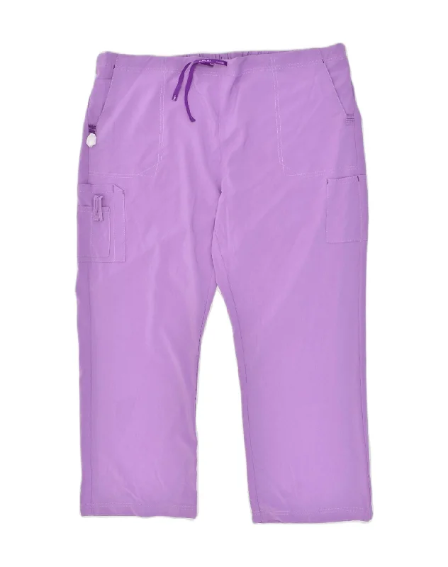 CARHARTT Womens Petite Tracksuit Trousers UK 22 3XL Purple Polyester Trousers stylish elegant