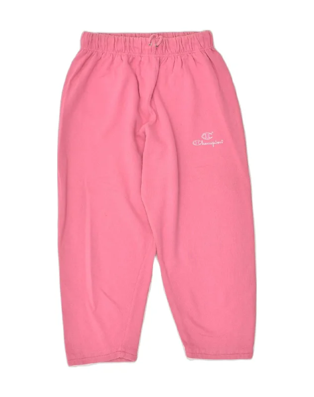 CHAMPION Womens Capri Tracksuit Trousers UK 12 Medium Pink Cotton Trousers Fall Fleece CHAMPION Womens Capri Tracksuit Trousers UK 12 Medium Pink Cotton Trousers Fall Fleece