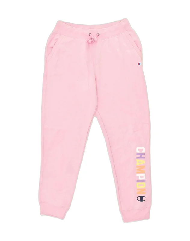 CHAMPION Womens Graphic Tracksuit Trousers Joggers UK 16 Large Pink Cotton Trousers Flared Retro CHAMPION Womens Graphic Tracksuit Trousers Joggers UK 16 Large Pink Cotton Trousers Flared Retro