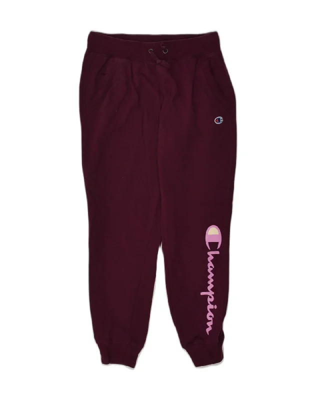 CHAMPION Womens Graphic Tracksuit Trousers Joggers UK 6 XS Burgundy Cotton Trousers Gym Athletic CHAMPION Womens Graphic Tracksuit Trousers Joggers UK 6 XS Burgundy Cotton Trousers Gym Athletic