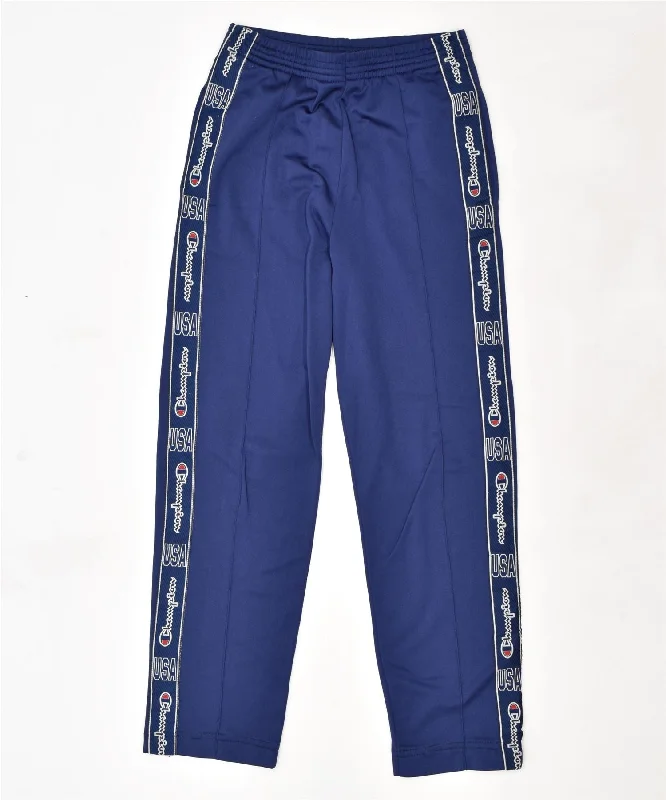 CHAMPION Womens Graphic Tracksuit Trousers UK 8 Small W26 L28 Blue Sports