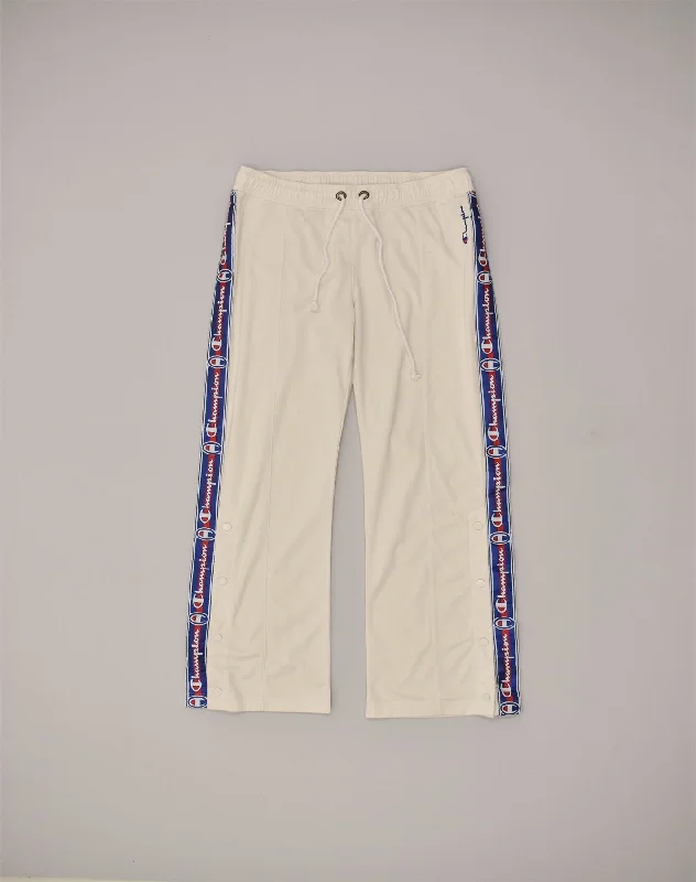 CHAMPION Womens Graphic Tracksuit Trousers UK 8 Small White Polyester Trousers Designer Luxury CHAMPION Womens Graphic Tracksuit Trousers UK 8 Small White Polyester Trousers Designer Luxury