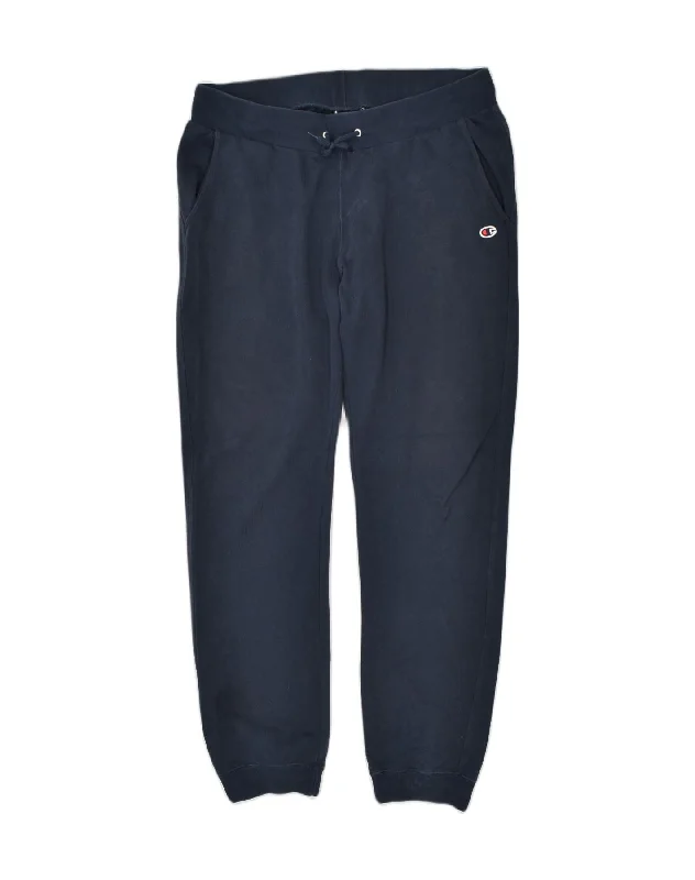 CHAMPION Womens Tracksuit Trousers Joggers 2XL Navy Blue Cotton