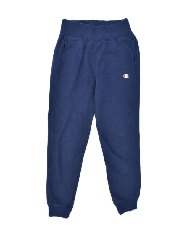 CHAMPION Womens Tracksuit Trousers Joggers Medium Navy Blue Cotton