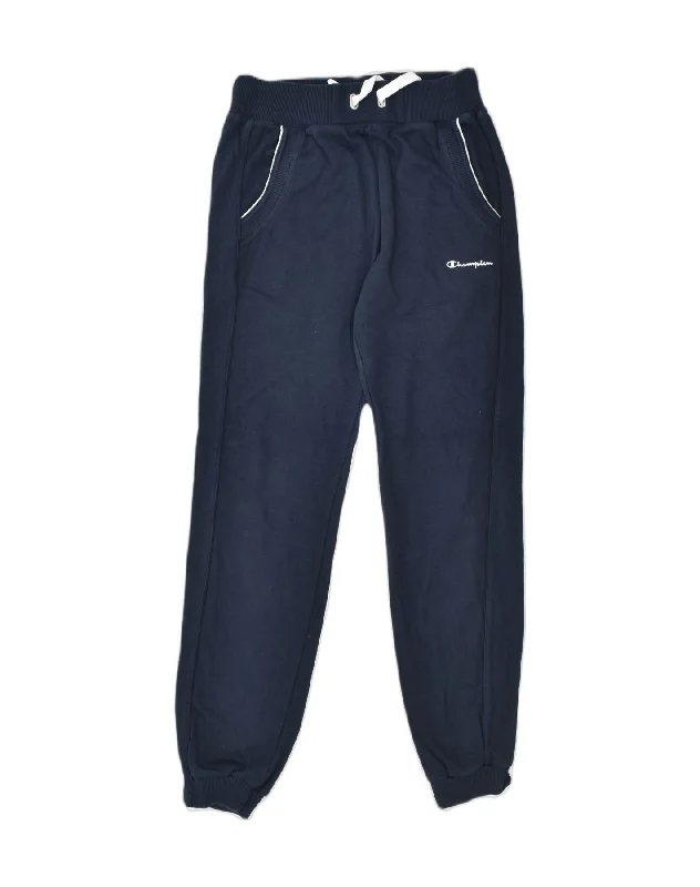 CHAMPION Womens Tracksuit Trousers Joggers Small Navy Blue Cotton