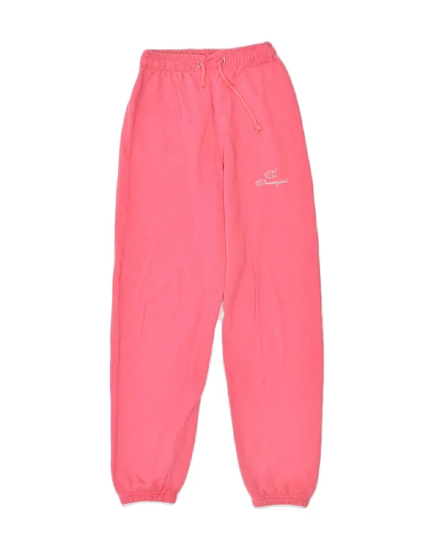 CHAMPION Womens Tracksuit Trousers Joggers UK 10 Small Pink Cotton