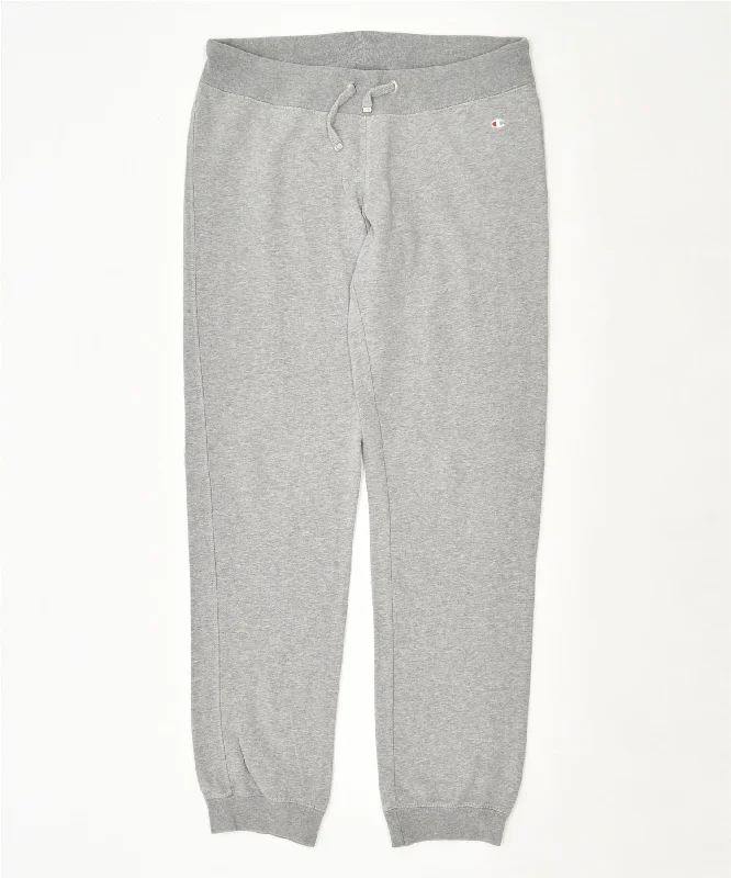 CHAMPION Womens Tracksuit Trousers Joggers UK 14 Large Grey Cotton