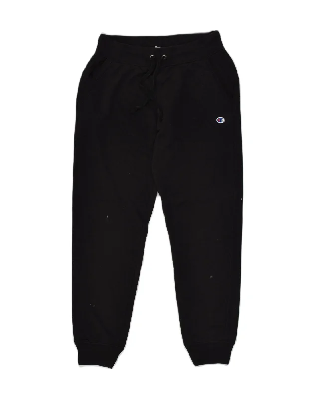 CHAMPION Womens Tracksuit Trousers Joggers UK 14 Medium Black Polyester Trousers Winter Warm