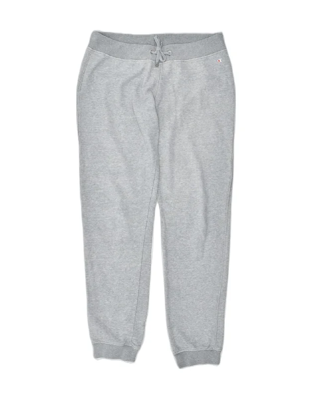 CHAMPION Womens Tracksuit Trousers Joggers UK 14 Medium Grey Cotton