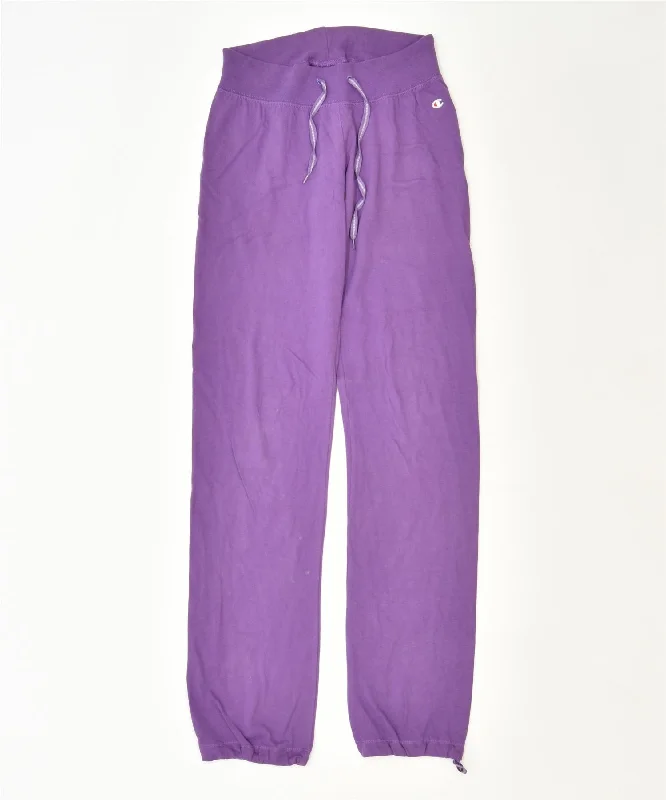 CHAMPION Womens Tracksuit Trousers Joggers XS Purple Cotton Sports