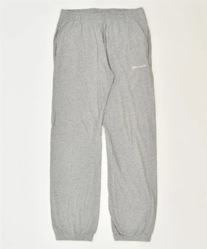 CHAMPION Womens Tracksuit Trousers Medium Grey Cotton Sports